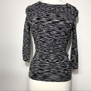 Philosophy 3/4 Sleeve Top w/ Zippers Detail, S